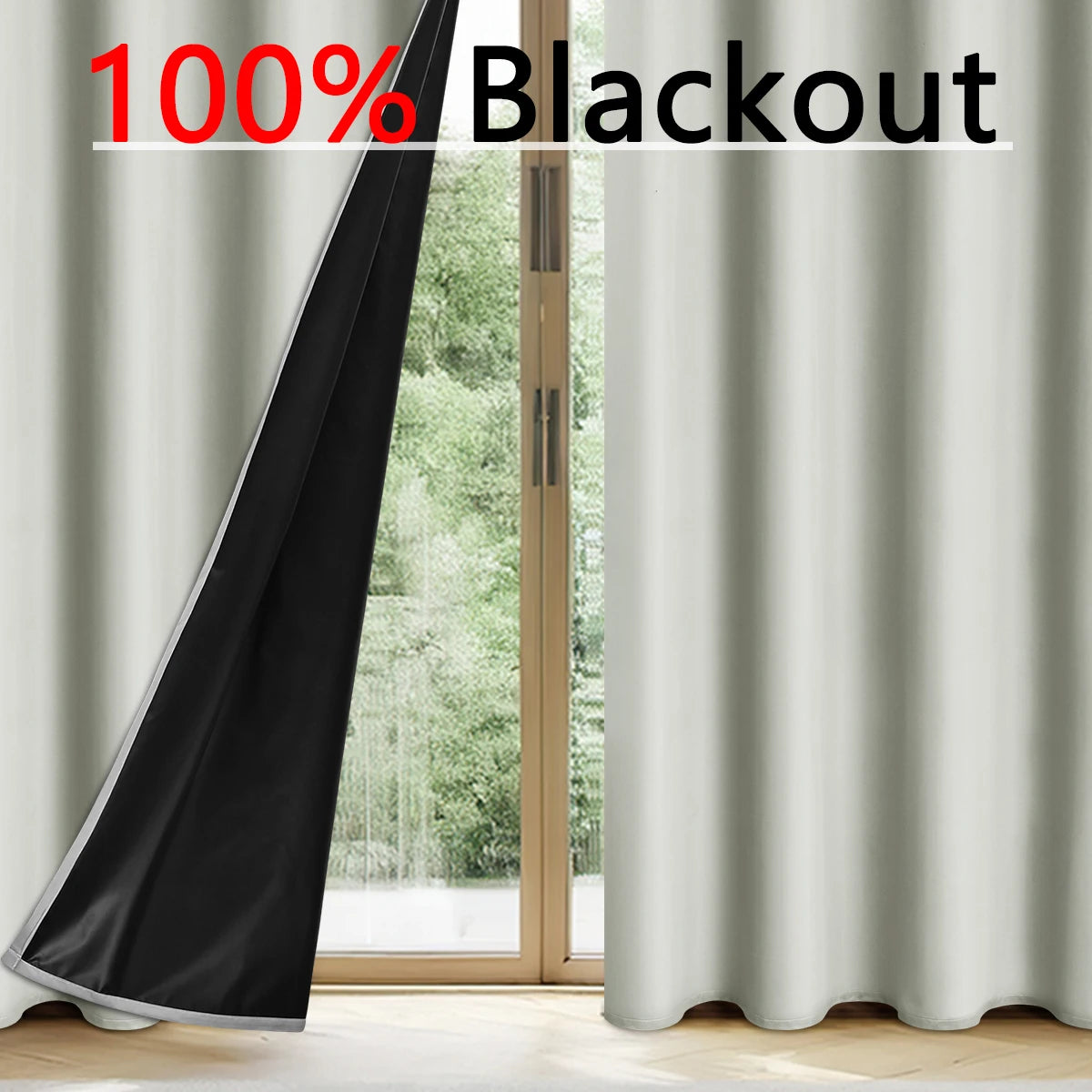 100% Blackout Curtains for Bedroom & Living Room - Full Shading & Sun Protection