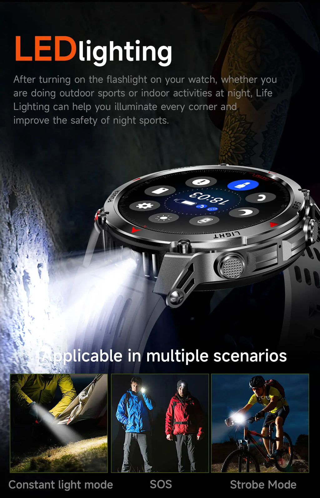 Vabena 2025 GPS Map Smartwatch | Navigation & Fitness for Men & Women