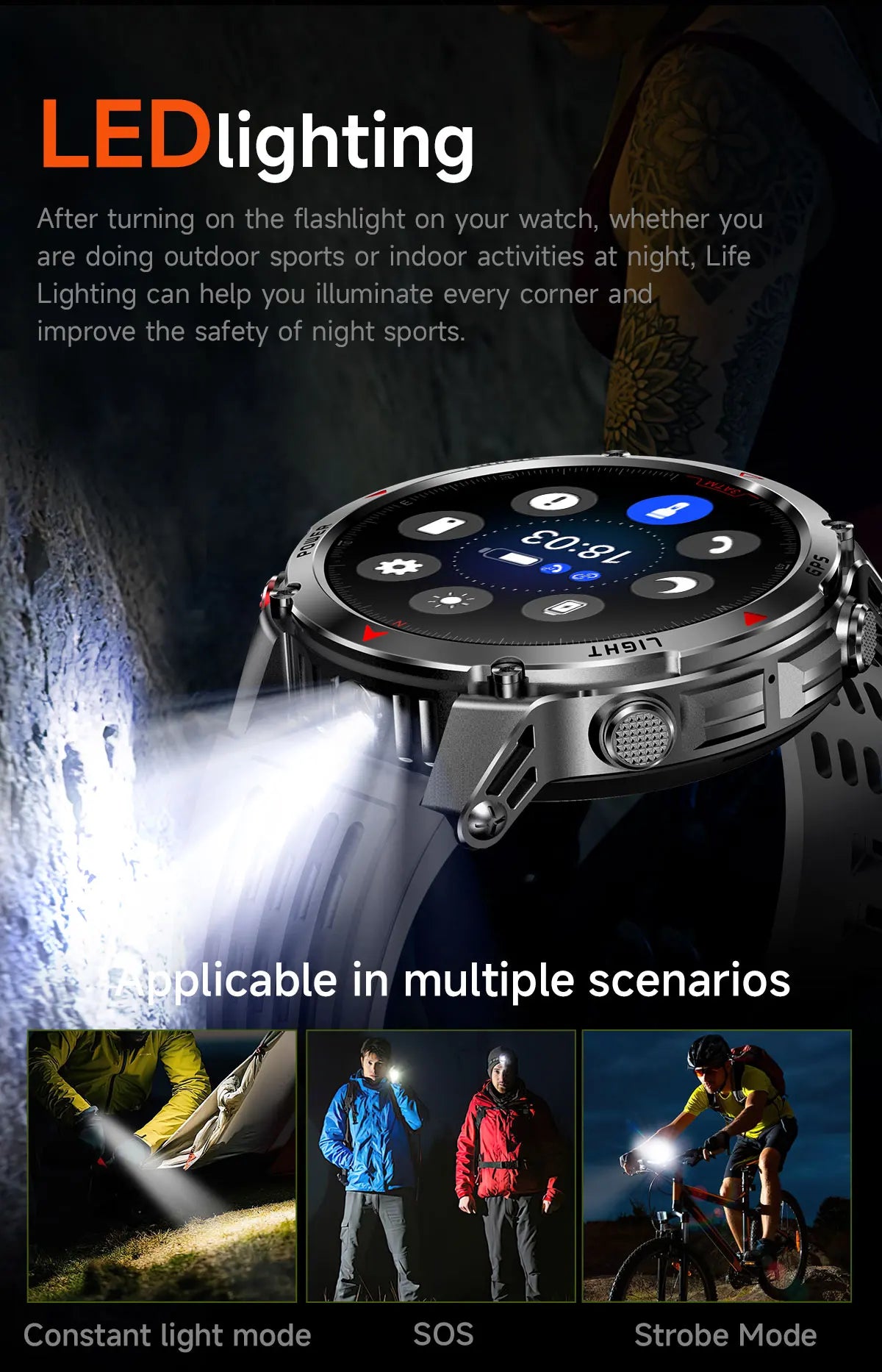 Vabena 2025 GPS Map Smartwatch | Navigation & Fitness for Men & Women