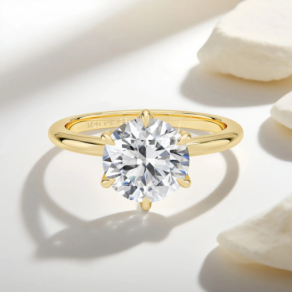 Elegant 14K Gold Filled Moissanite Engagement Ring for Women