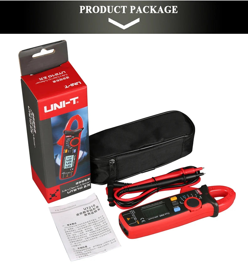 UNI-T UT210E/UT210D Digital Clamp Meter | AC/DC Ammeter | True RMS Multimeter for Electricians & HVAC