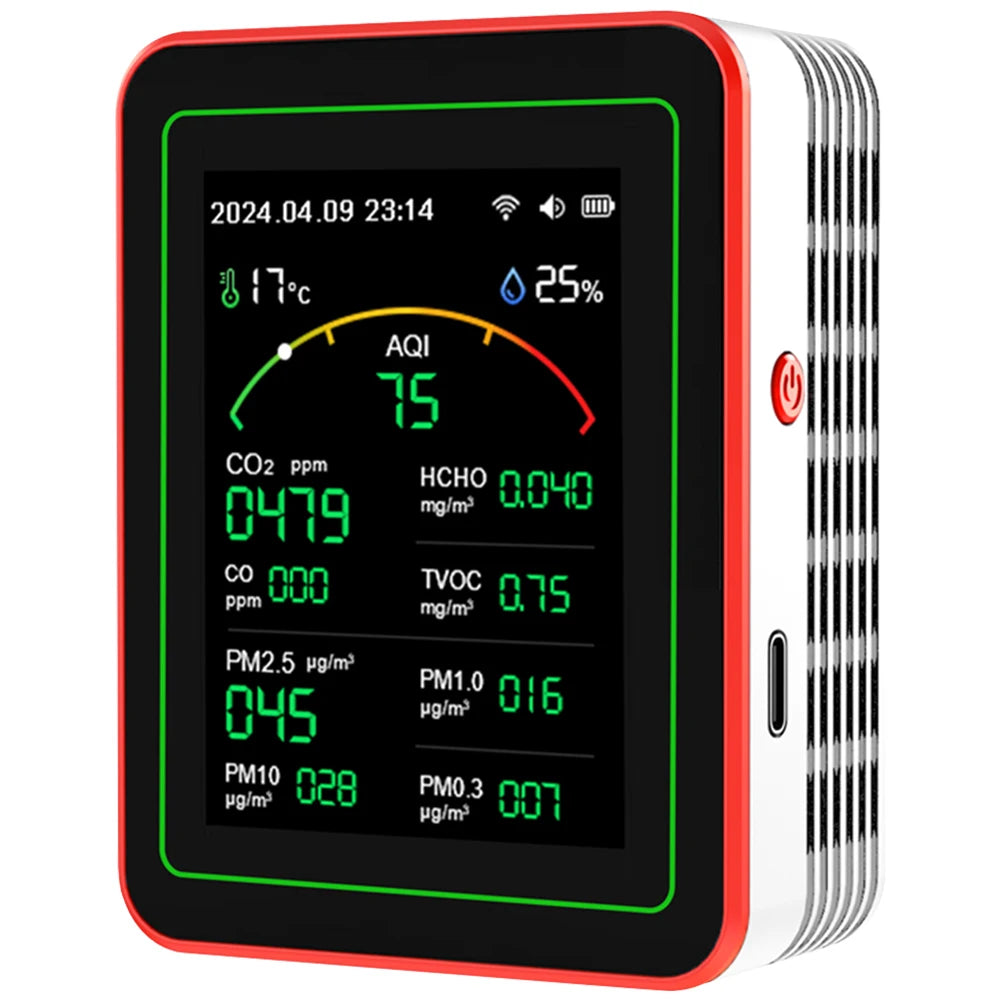 Vabena Professional 15-in-1 Air Quality Monitor Station - Comprehensive Indoor Analysis