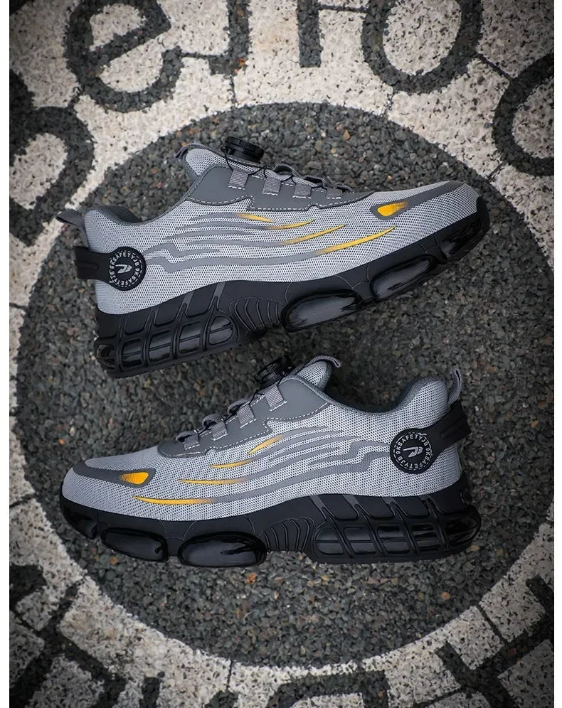 Vabena Lace-Free Steel Toe Safety Sneakers for Ultimate Work Comfort