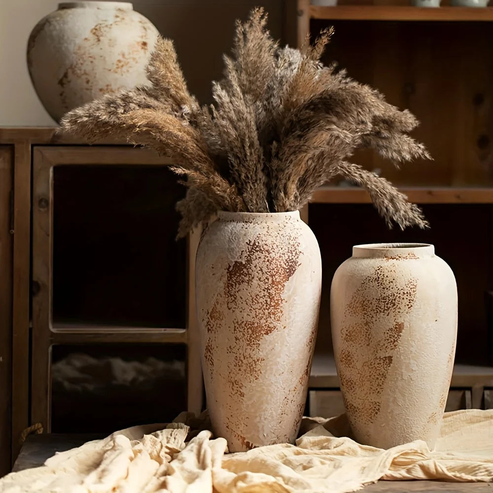 Elegant Retro Ceramic Flowerpot - White Spotted Home Decor