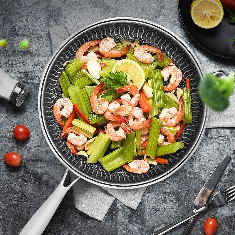 Tri-Ply 316 Stainless Steel Honeycomb Frying Pan & Wok - All Stoves