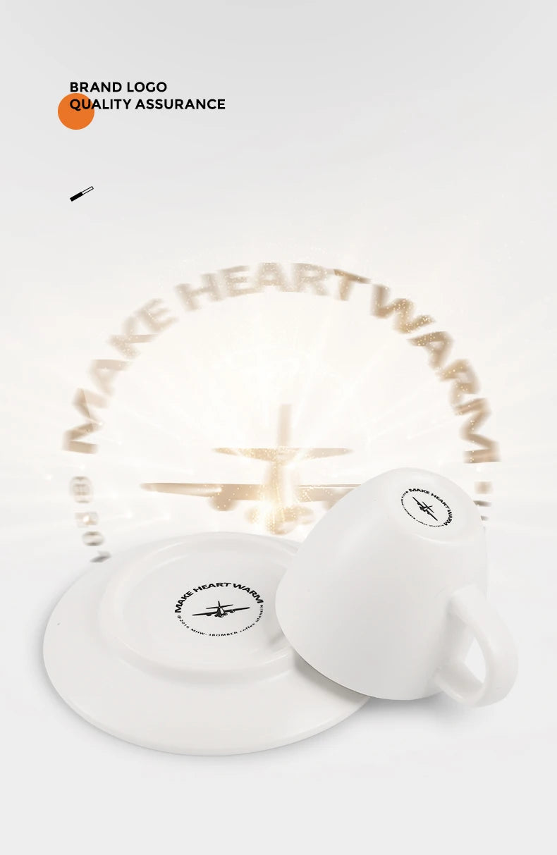 MHW-3BOMBER 80ml Ceramic Espresso Mug & Saucer for Latte Art