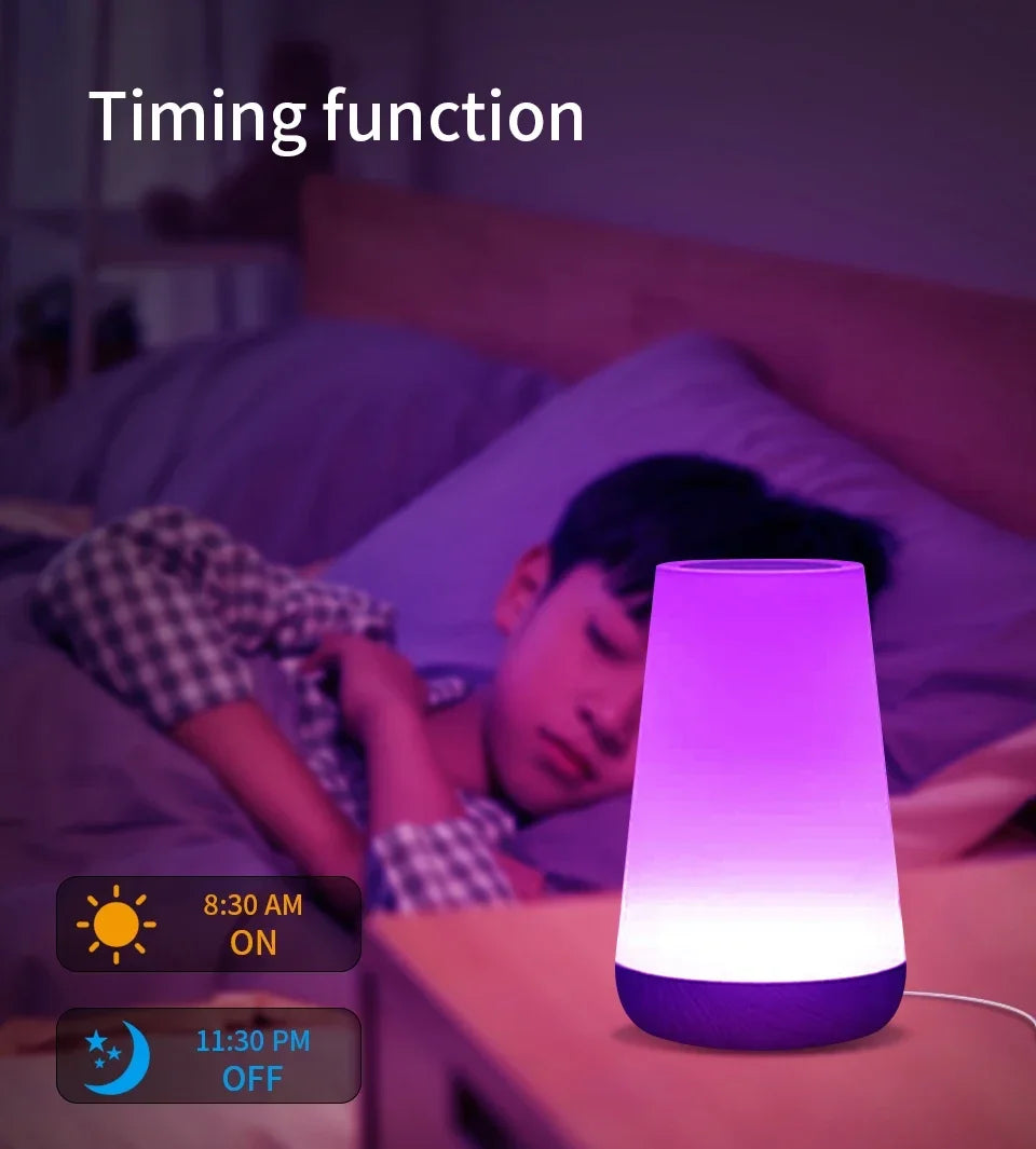 TUYA WiFi Smart LED Touch Bedside Lamp - Dimmable Night Light with USB, Alexa, Google Home