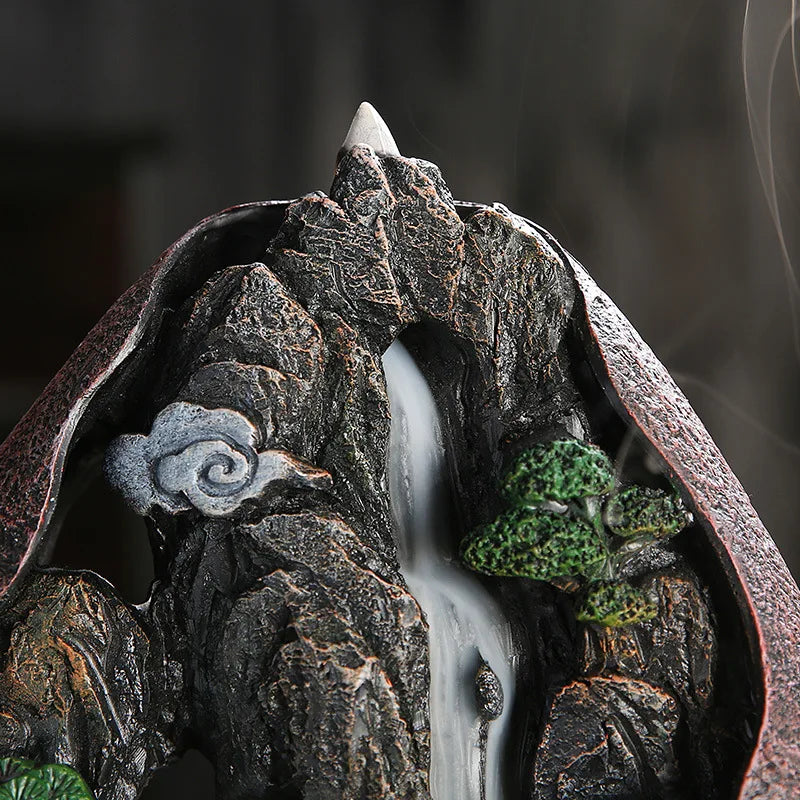 Smoke Waterfall Backflow Incense Burner - Mountain River Decor
