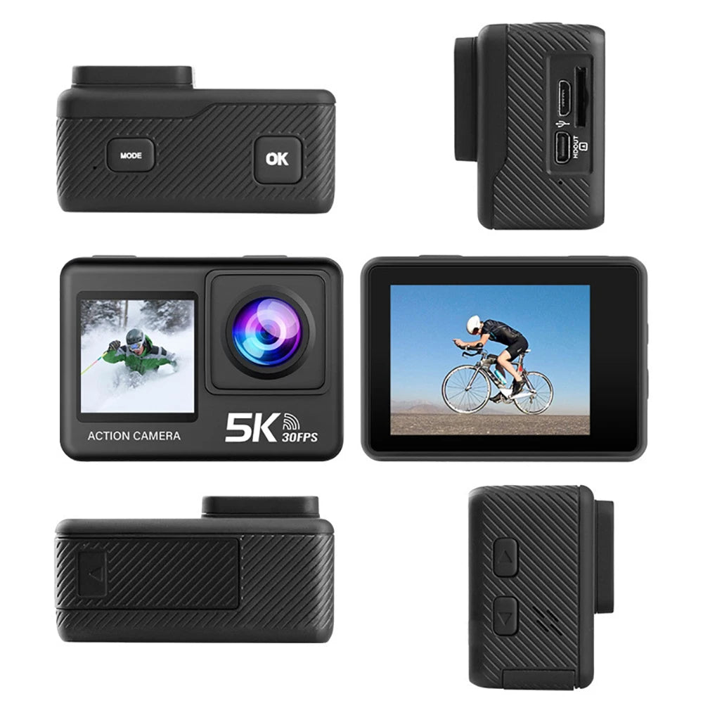 Sony IMX576 5K 4K 60FPS Waterproof 48MP Wi-Fi Action Camera for Adventure