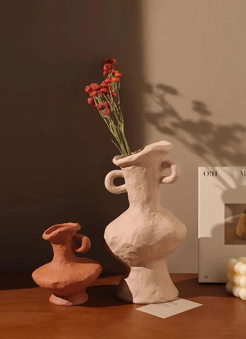 Nordic Ceramic Hydroponic Flower Pot Vase - White Table & Bathroom Decor