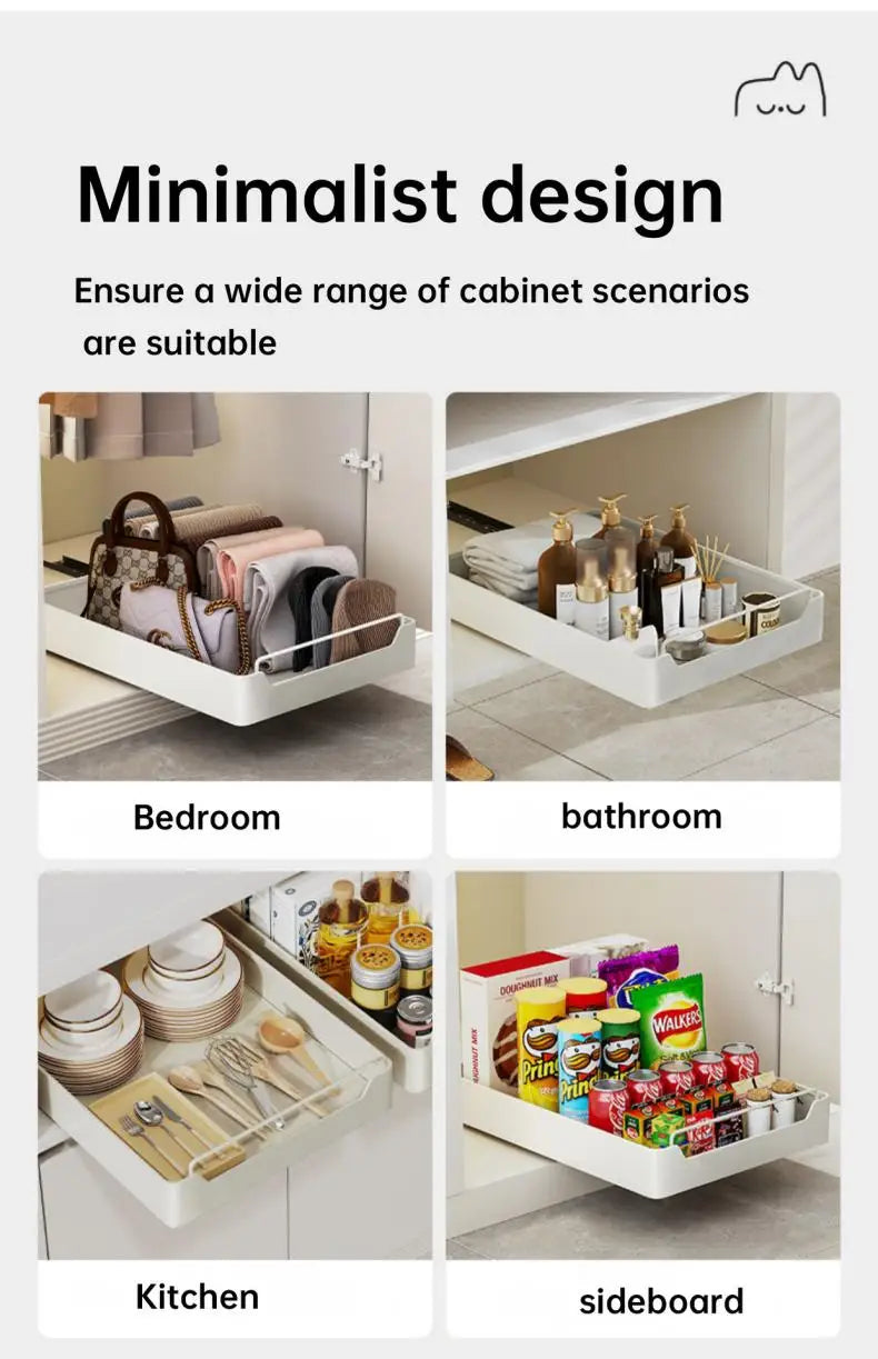 Kitchen Cabinet Pull-Out Drawer Organizer - Spice Rack & Storage Tray