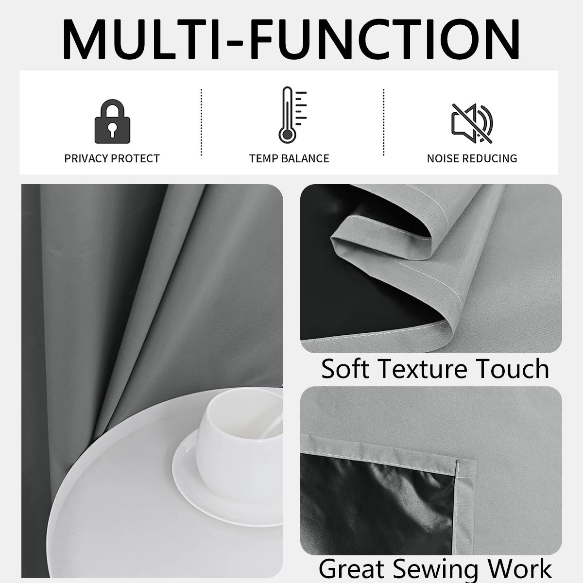 100% Blackout Curtains for Bedroom & Living Room - Full Shading & Sun Protection