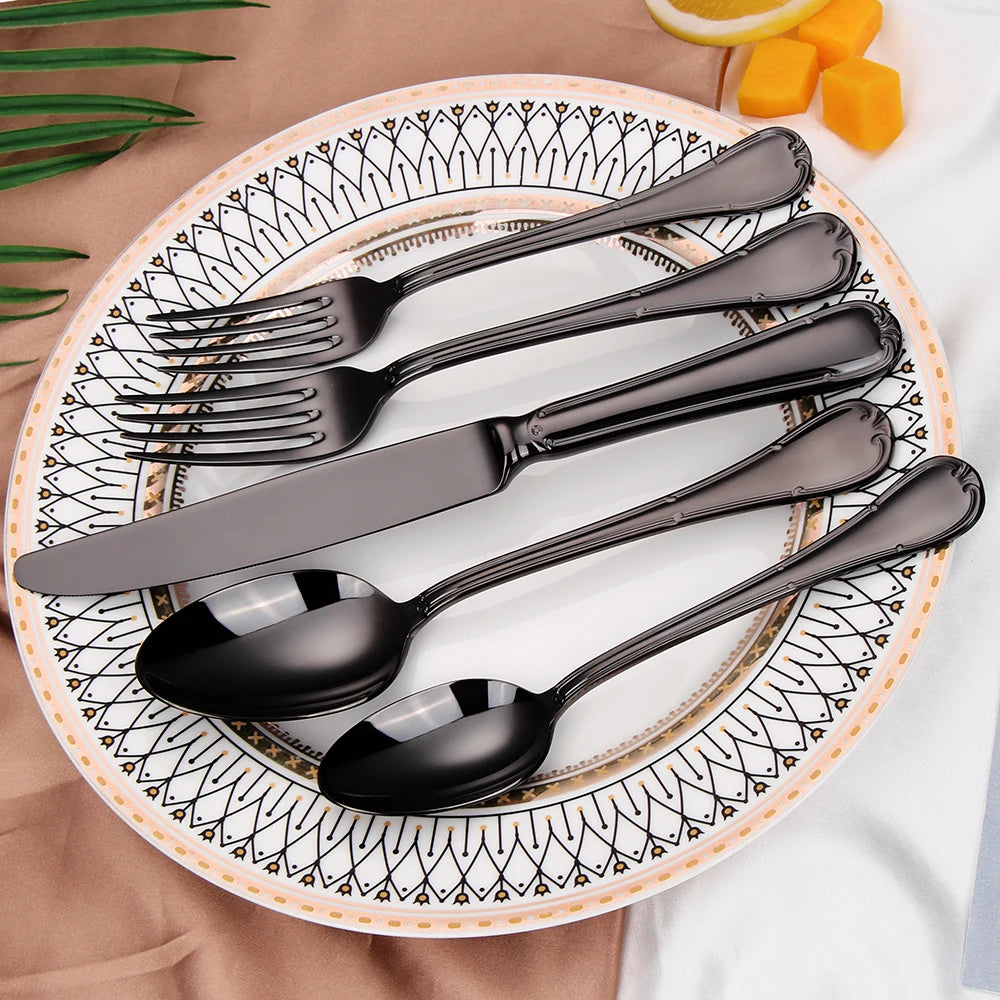 Vabena 24-Pc 18/10 Stainless Steel Mirror Polished Flatware Set for 6
