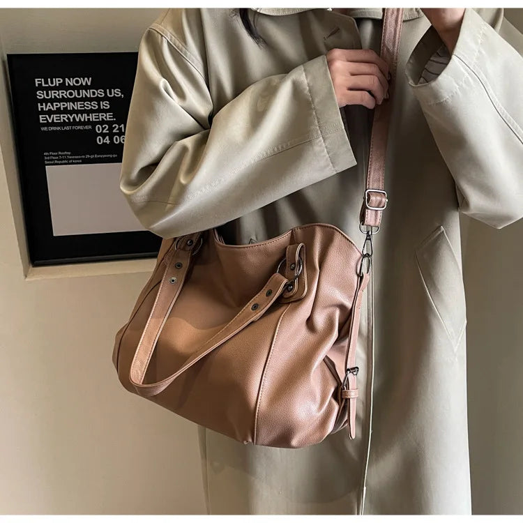 Vabena 2026 Soft Interior Shoulder Bags - High Quality Contrasting PU Handbags