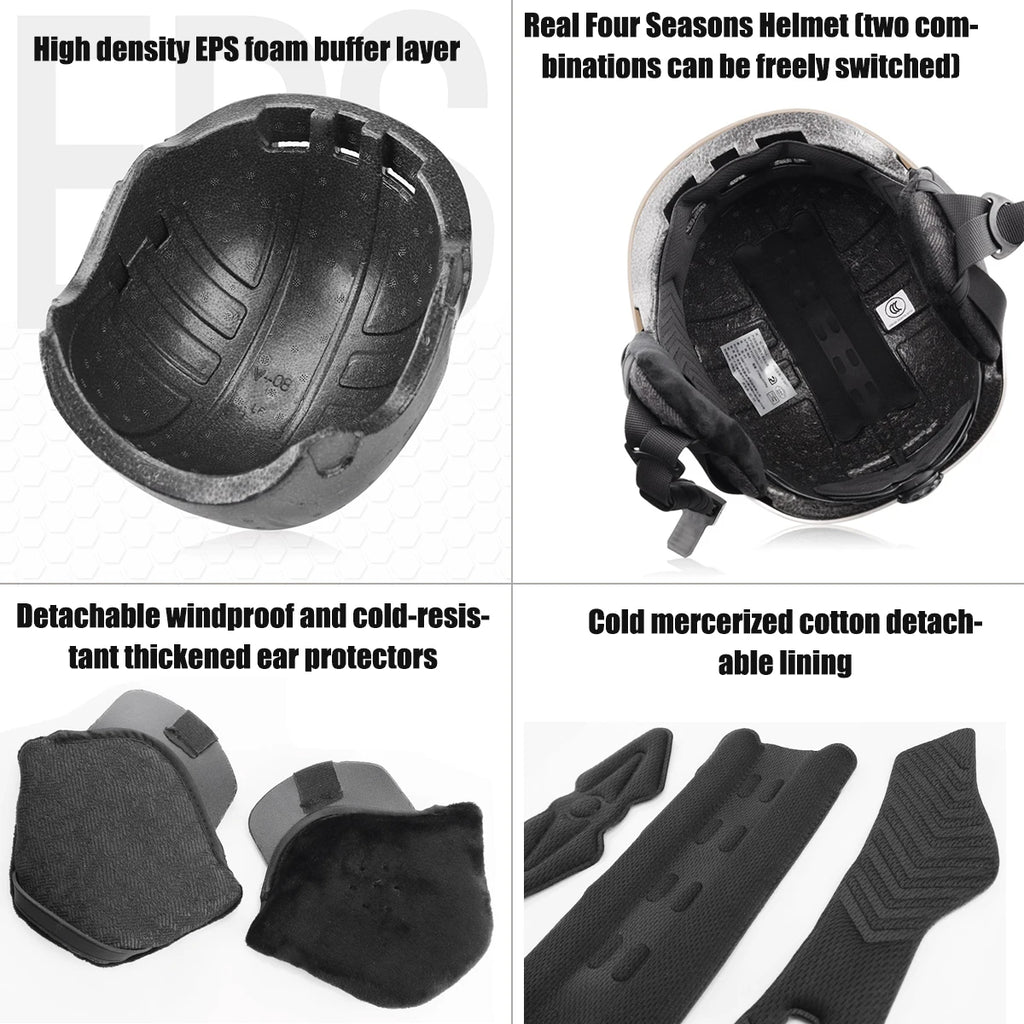 PEMILA Cycling Helmet with Goggles, Ear Protection & Reflective Safety - Adult MTB Road E-Bike