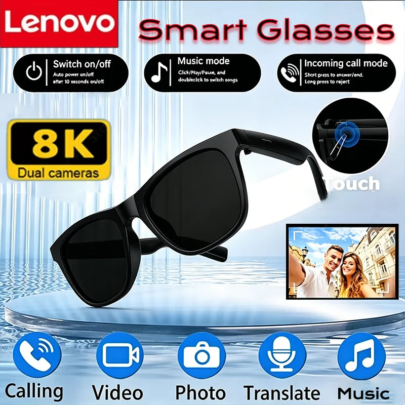 Lenovo AI Smart Camera Glasses - Hands-Free Live Capture & Streaming
