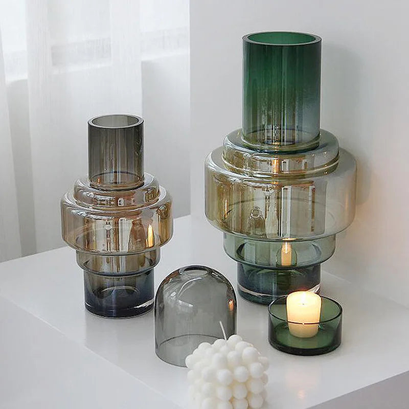 Minimalist Gradient Glass Vases - Elegant Home Decor