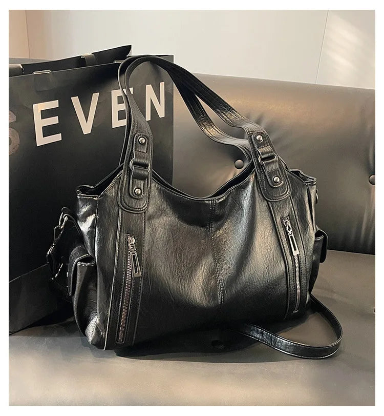 Vabena 2026 Soft Interior Shoulder Bags - High Quality Contrasting PU Handbags