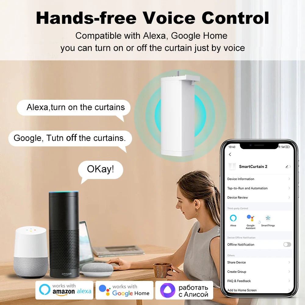 Silent Tuya Smart Curtain Motor | Automated Window Blinds