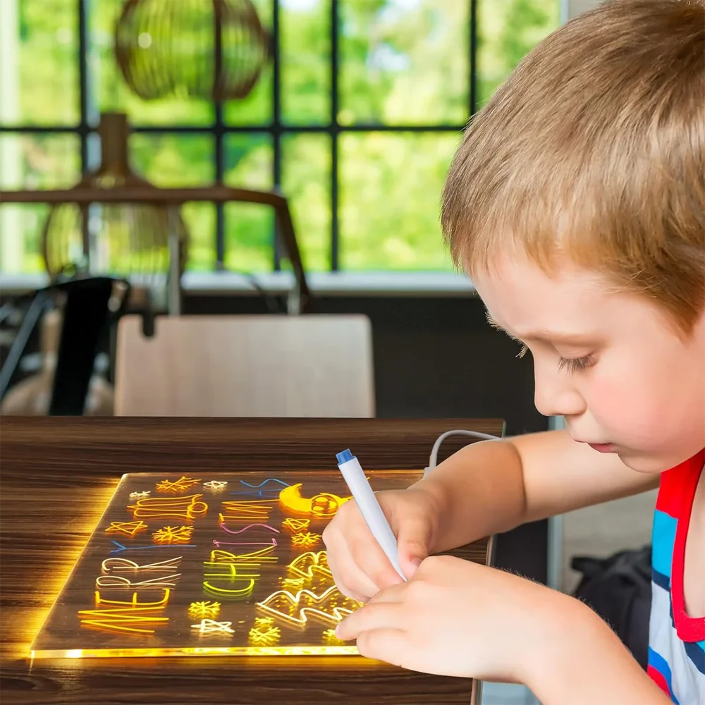 LED Note Board & Night Light | RGB Erasable Drawing Board for Kids