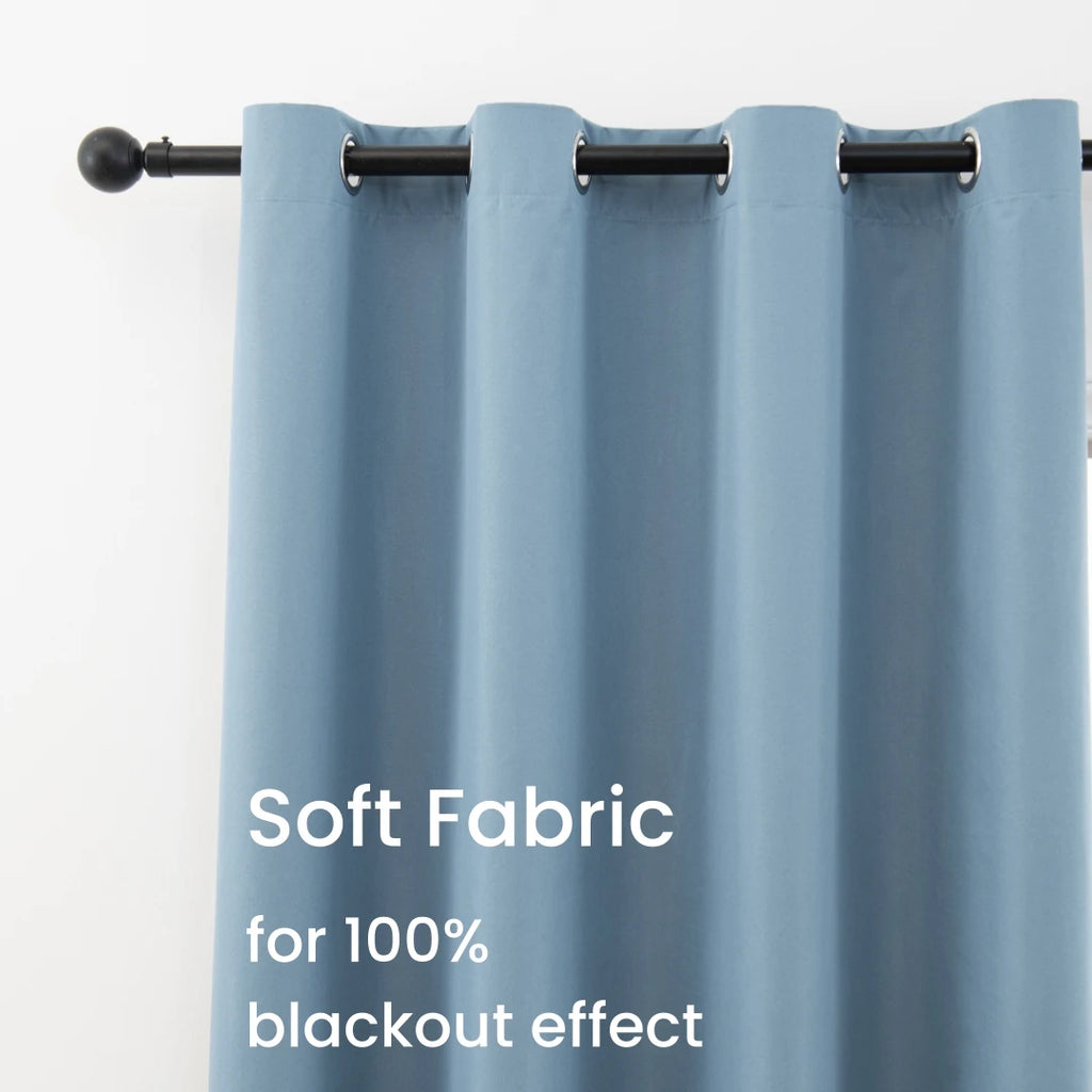Modern Blackout Curtains - 2 Pcs Set with Coated Lining for Home Decor