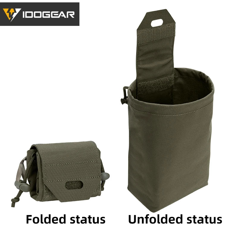 IDOGEAR Tactical MOLLE Foldable Dump Pouch - Durable Mini Drop Bag