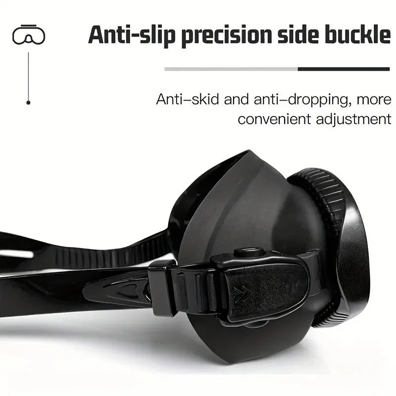 Low Volume Freedive Mask & Snorkel Set with Camera Mount - Tempered Glass Black