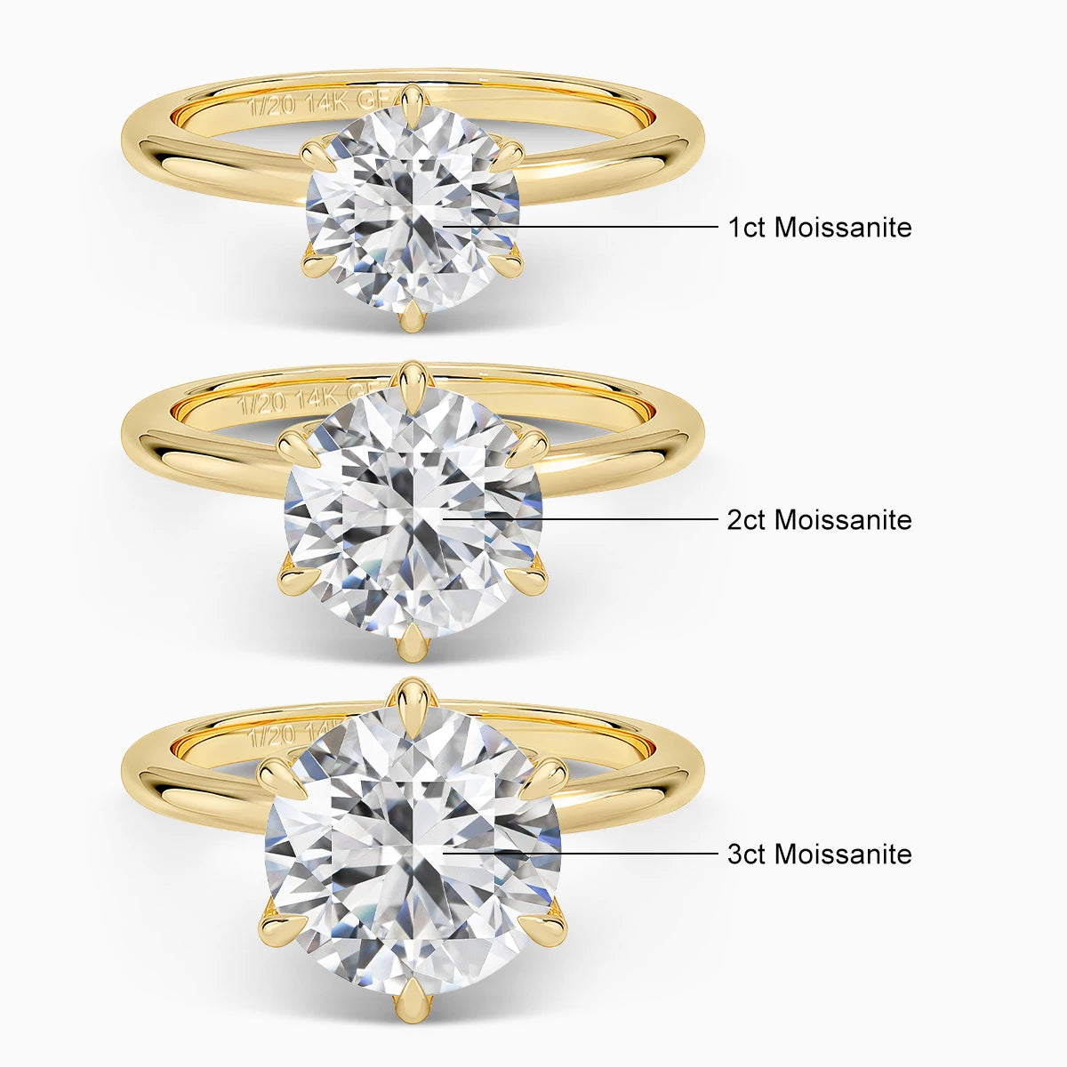 Elegant 14K Gold Filled Moissanite Engagement Ring for Women
