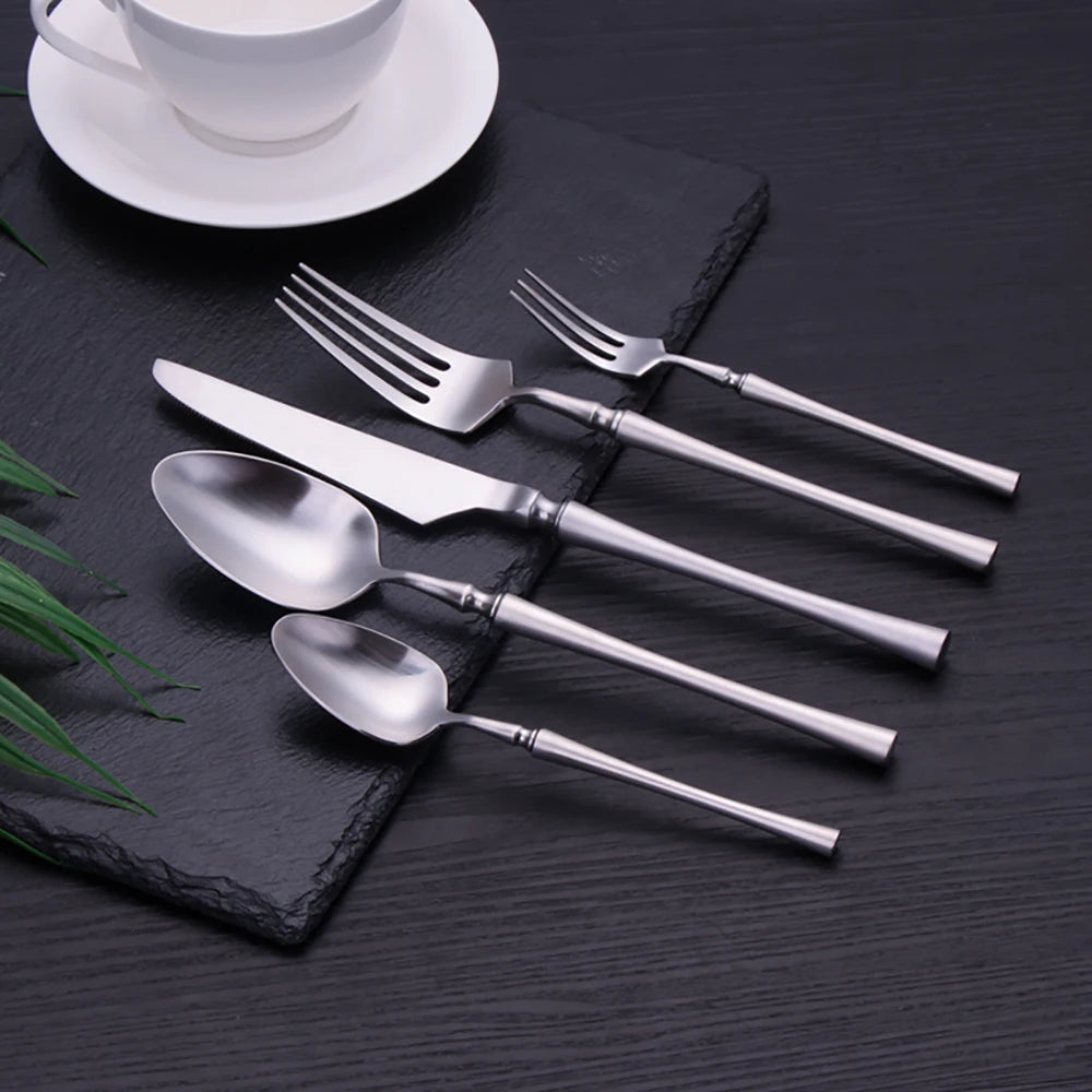 Elegant Gold Cutlery Set | Stainless Steel Dinnerware (10-30 Pcs)