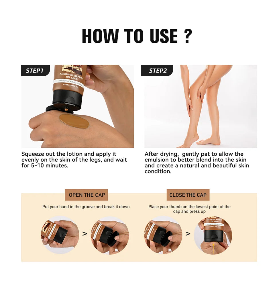 Vabena 100ml Leg Makeup - Long-lasting, Waterproof & Anti-Transfer Foundation