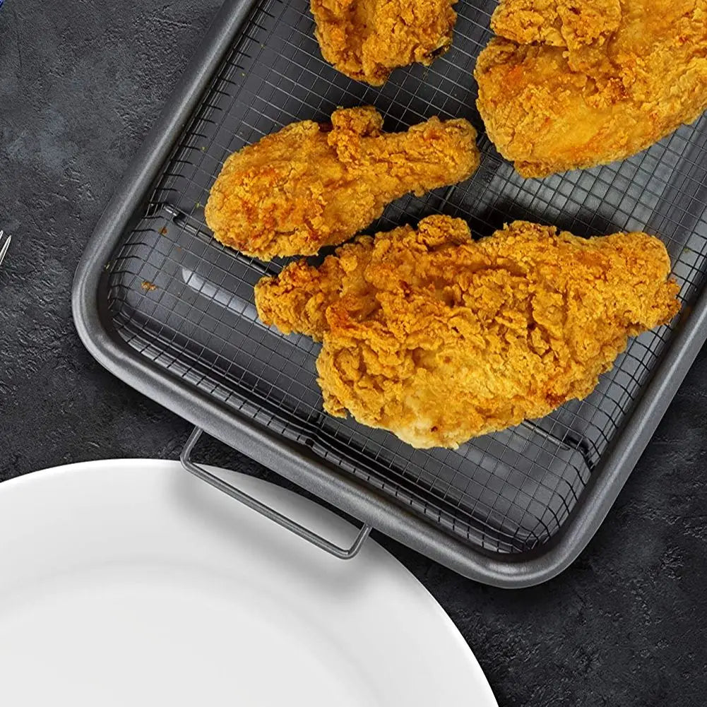 Crispy Chips Non-Stick Baking Basket Tray | Oven Fryer Mesh Pan