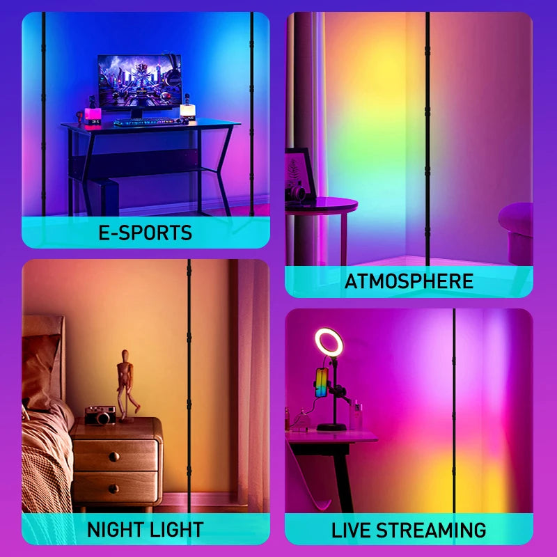 RGBIC Smart Corner Floor Lamp with Tuya App Control