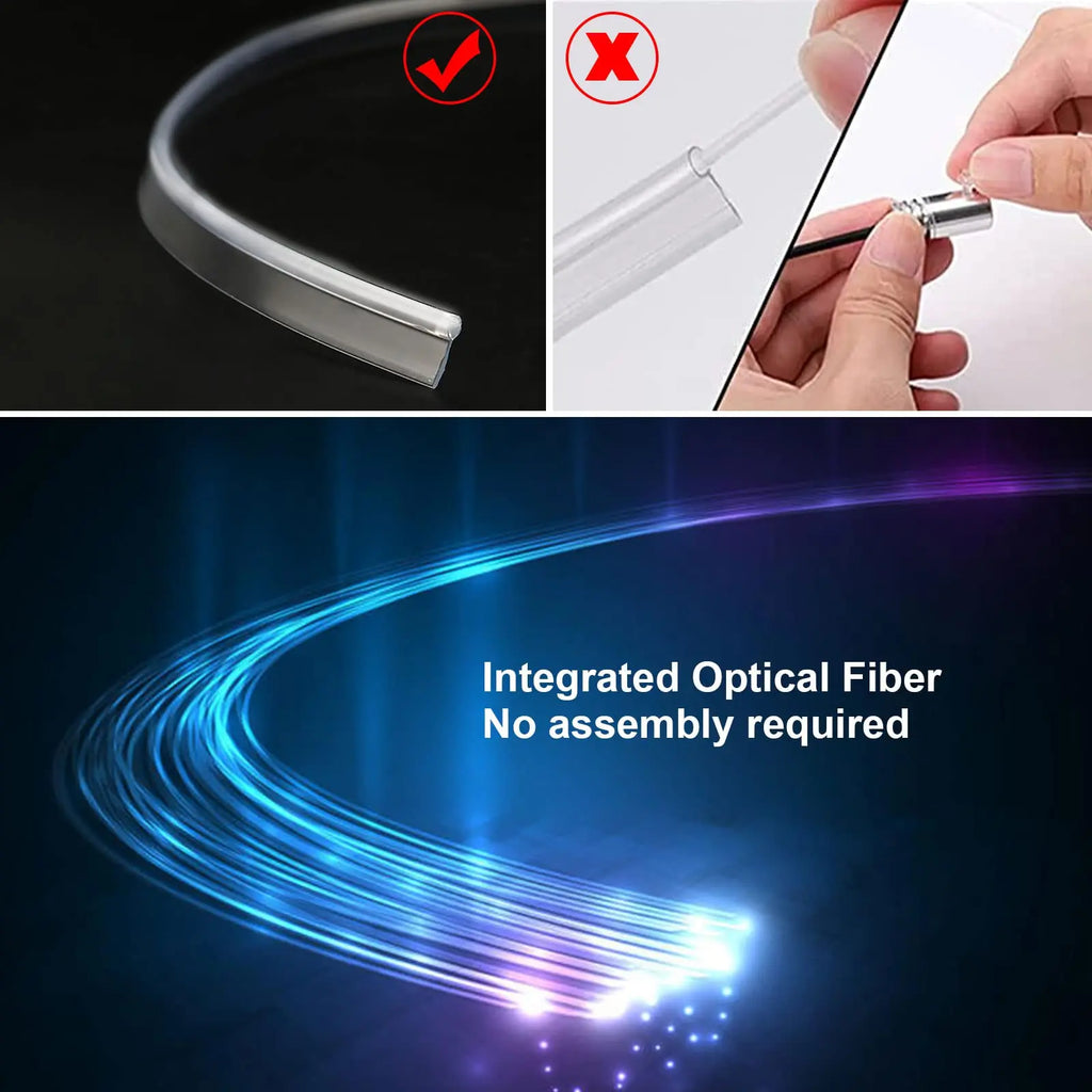LED Car Interior Ambient Lighting Kit - RGB App Control Fiber Optic Strips