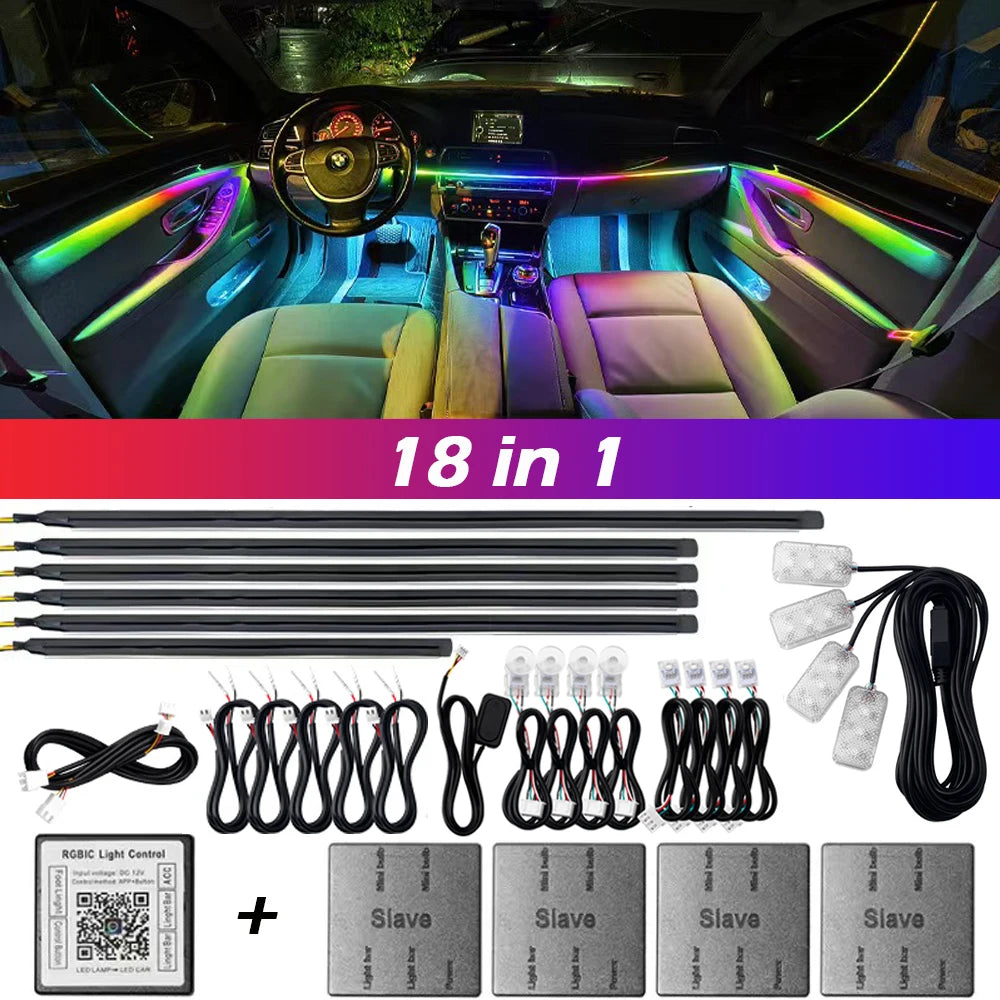 18-in-1 Dual Zone Symphony RGB Car Interior Ambient Light Kit