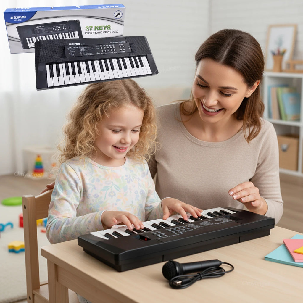 37 Keys Kids Electronic Piano Keyboard with Microphone | Educational Musical Toy