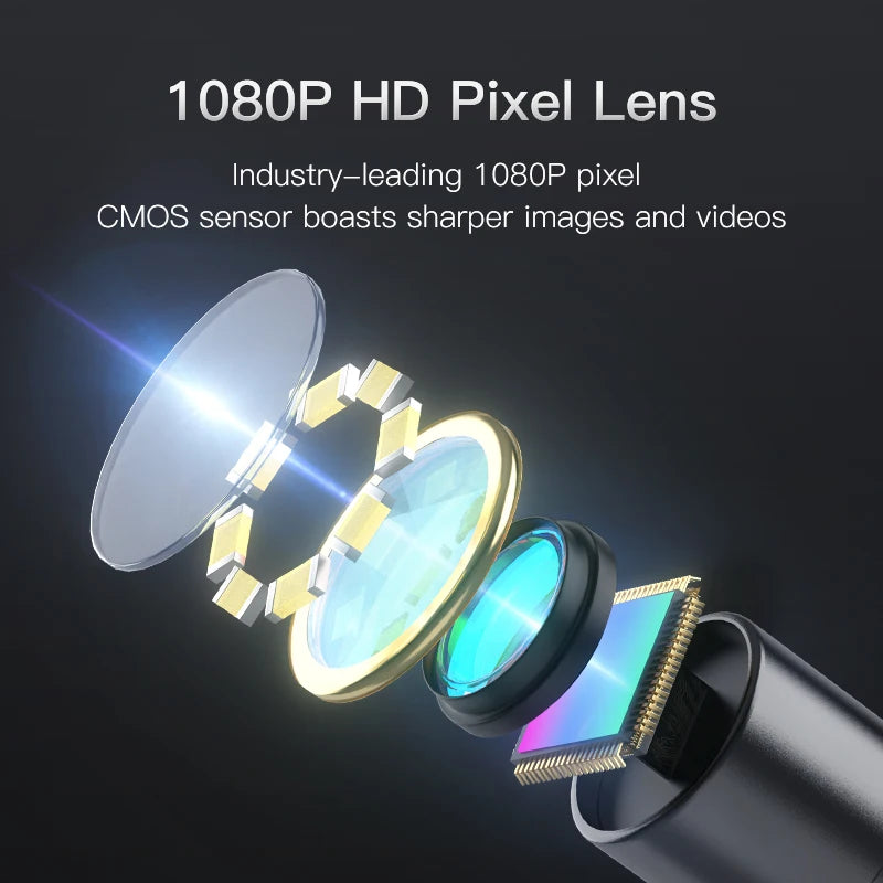 4.3" Dual Lens 1080P HD Industrial Endoscope Camera | Waterproof Car & Sewer Borescope with LED