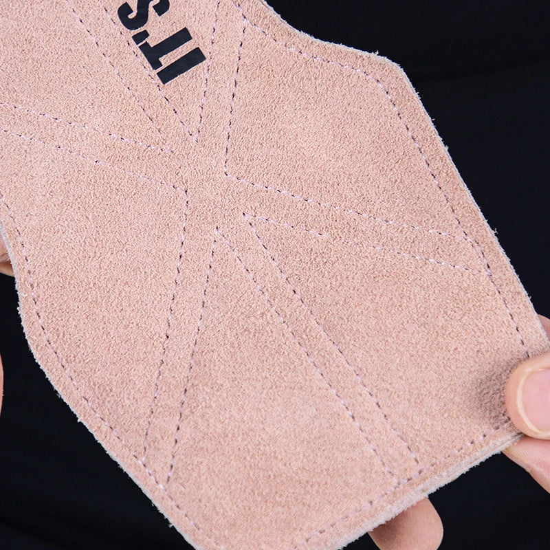 Vabena Cowhide Gym Gloves Grips - Anti-Skid Palm Protection for Weightlifting