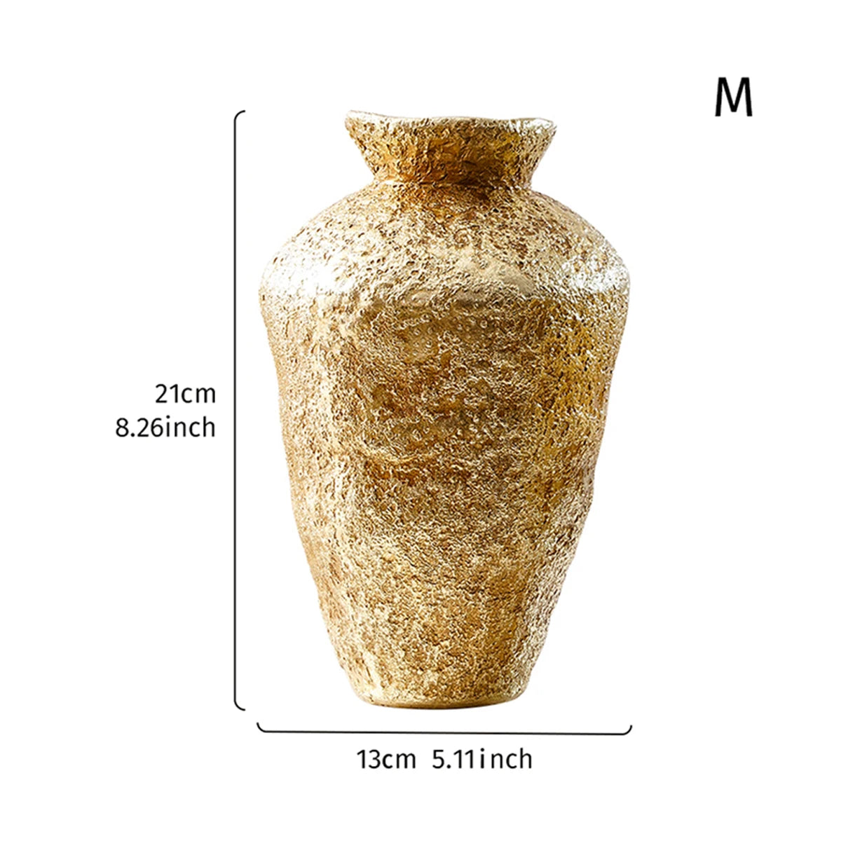 Luxury Retro Golden Earthenware Jar Decorative Vase