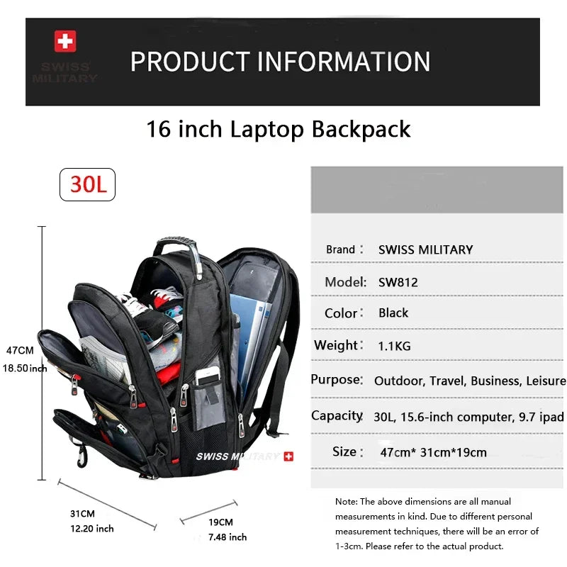 SWISS MILITARY Heavy-Duty Travel Backpack | Durable & Spacious