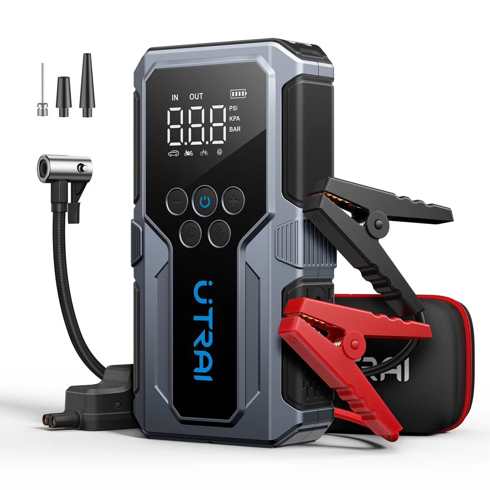 UTRAI 1500A Jump Starter Air Compressor & Power Bank | Emergency Car Kit