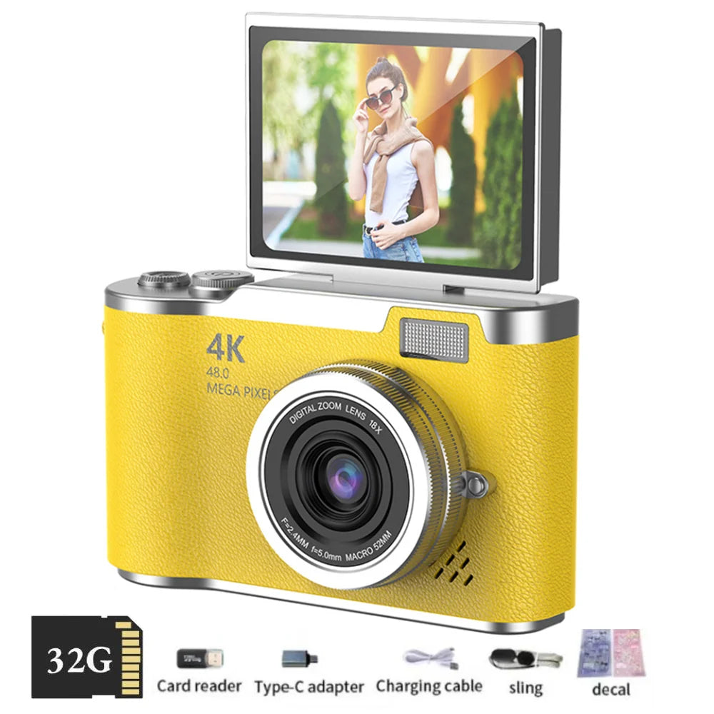 4K 48MP Digital Camera | Flip Screen & Anti-Shake