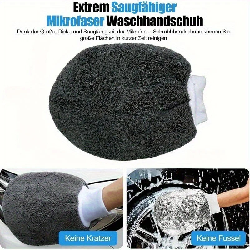 11pcs Car Cleaning Kit with Tire Brush & Microfiber Gloves