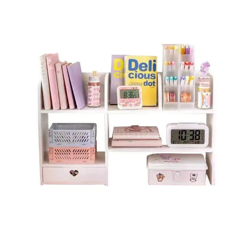 Double-Layer Desktop Organizer Rack - Stationery & Cosmetics Storage