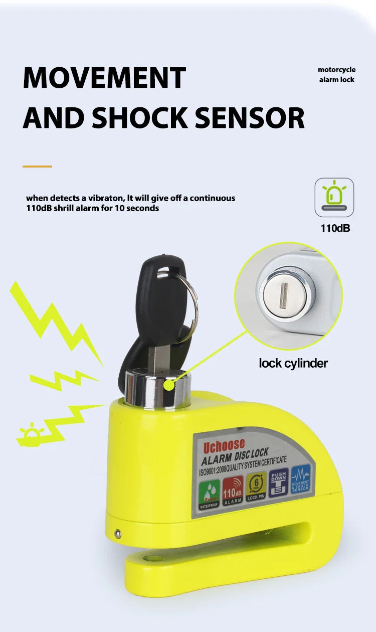 Vabena Motorcycle Disc Brake Alarm Lock | Anti-Theft Scooter Security