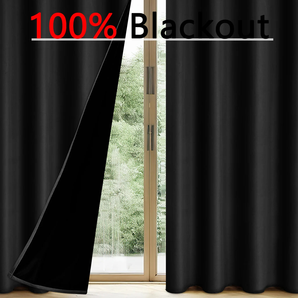 100% Blackout Curtains for Bedroom & Living Room - Full Shading & Sun Protection