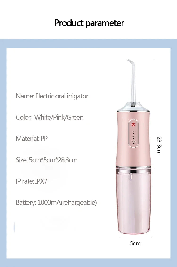 Oral Irrigator Dental Water Jet Flosser - Teeth Whitening & Cleaning Tool