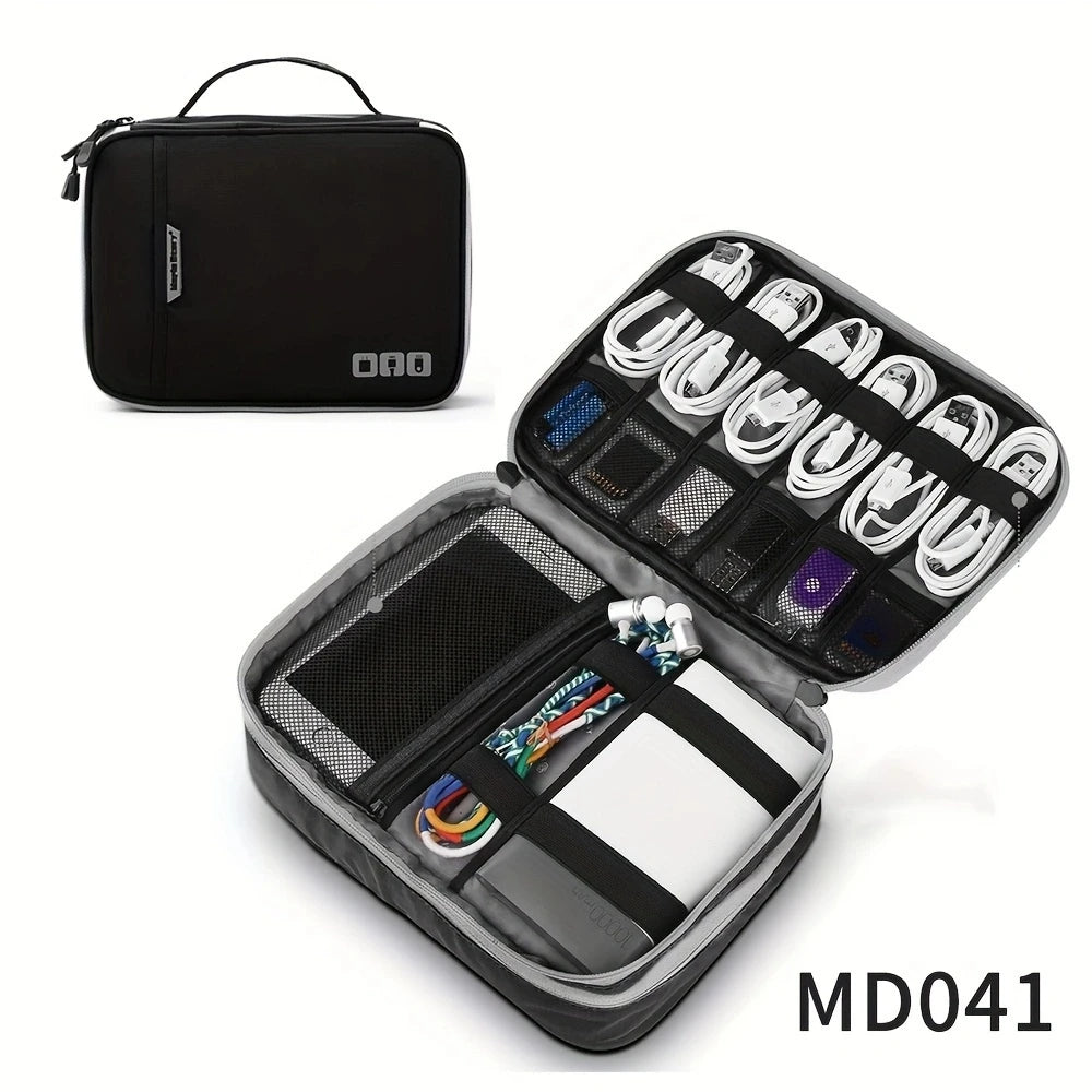 Travel Cable Organizer Bag - Portable Electronic Accessories Pouch