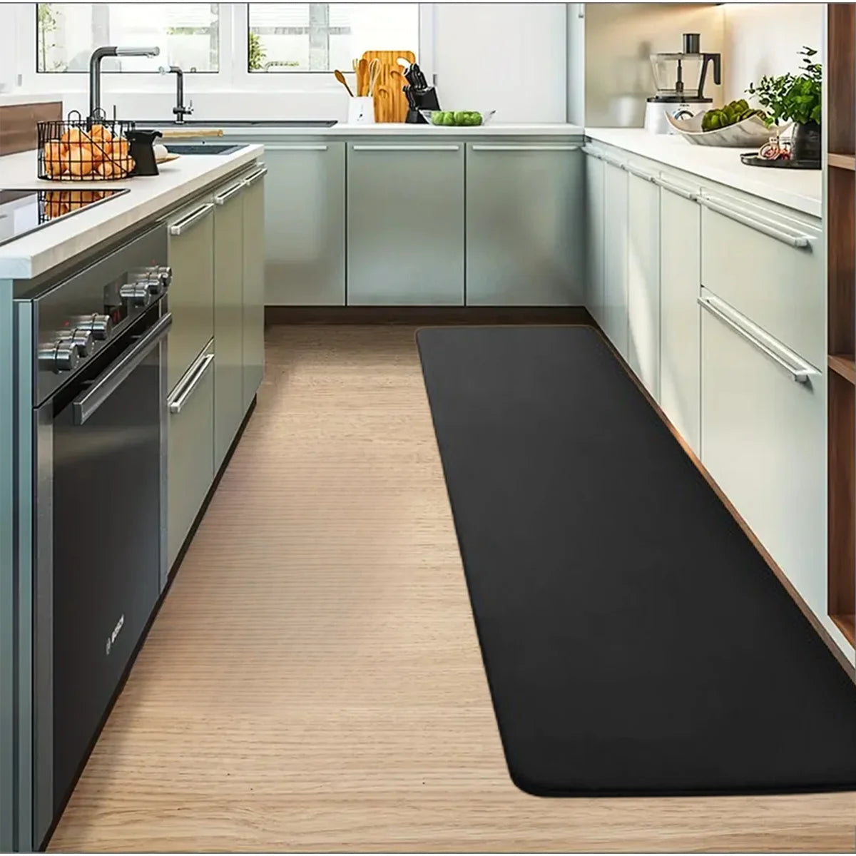 Thickened Flannel Kitchen & Entrance Floor Mats - Absorbent, Non-Slip, Dirt-Resistant