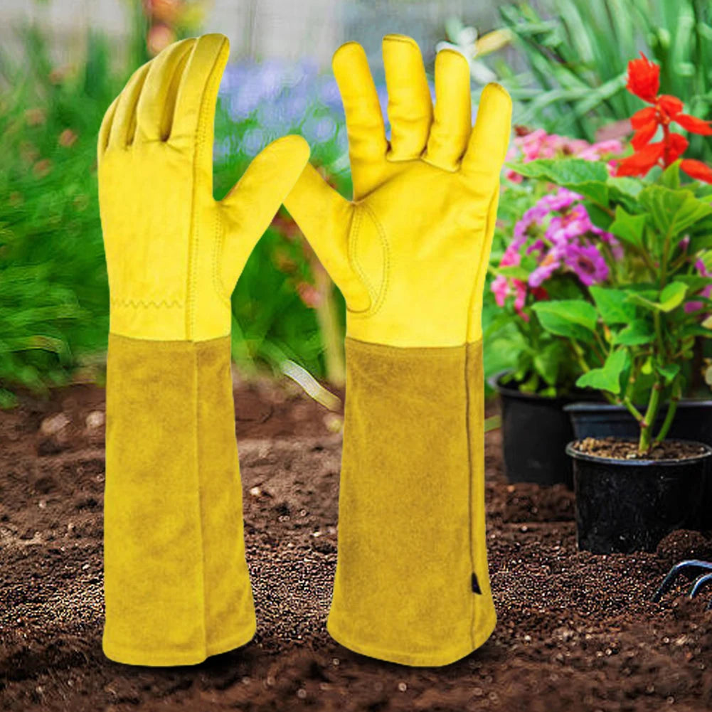 Long Thorn Proof Garden Gloves for Rose Pruning - Elbow Protection for Women & Men