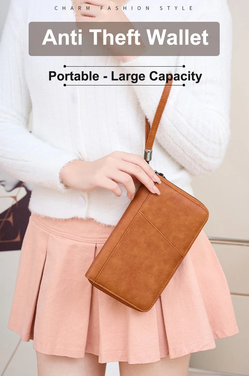 Travel Passport Wallet - RFID Anti-Theft PU Leather Organizer for Men & Women